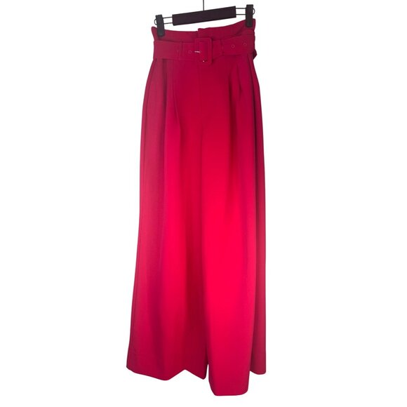 2/$30 NWT Choosy Size 0 Red Rose Pink High Waisted Wide-Leg Pants - Picture 1 of 16
